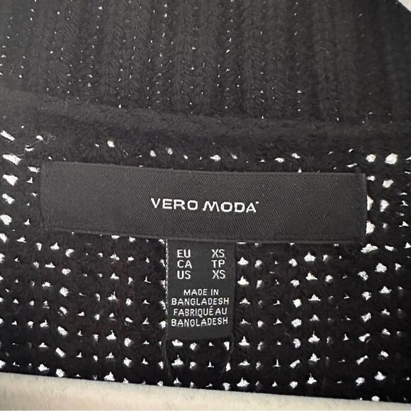 NWT VERO MODA Knit Crewneck Sweater In Black. Chunky, warm, winter, cozy lon… - Picture 11 of 14
